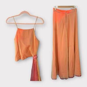 Vintage Y2K Boho Fairy Grunge Whimsy Goth Feminine Two Piece Skirt Set